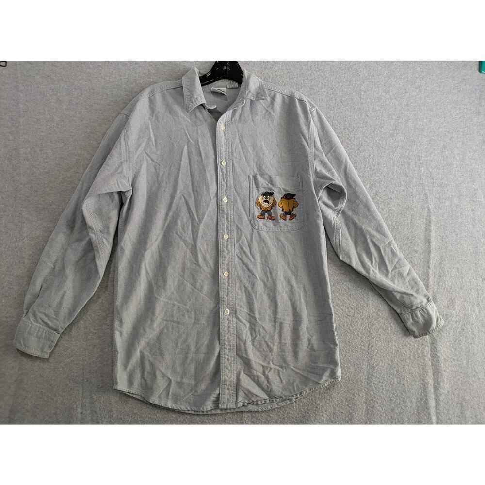Acme Taz Tasmanian Devil‎ Looney Tunes Button Down Shirt Men's Small Vintage